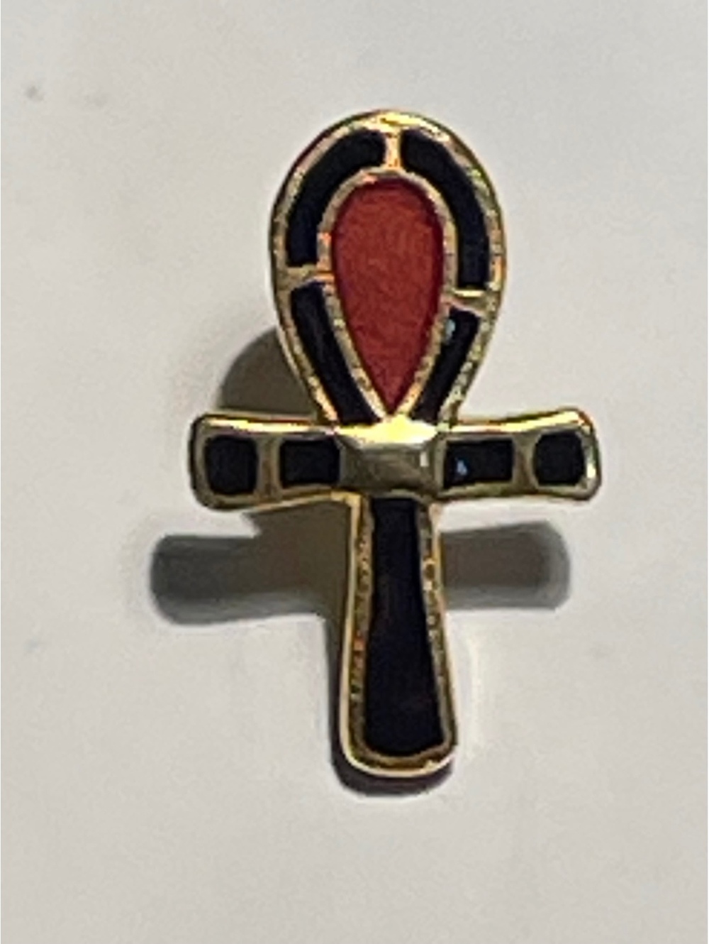 1976 MMA Egyptian Ankh Enamel Brooch Pendant